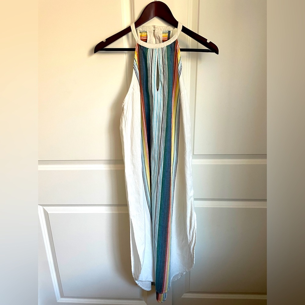 Rip Curl White Dress with Multicolor Stripes